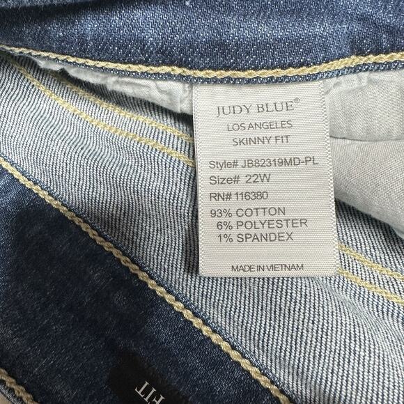 Judy Blue Jeans Womens 22W Skinny High Rise Blue Stretch Denim Button Fly - Picture 10 of 13